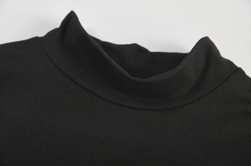 Cut-Out Mock Neck Bodycon Mini Dress