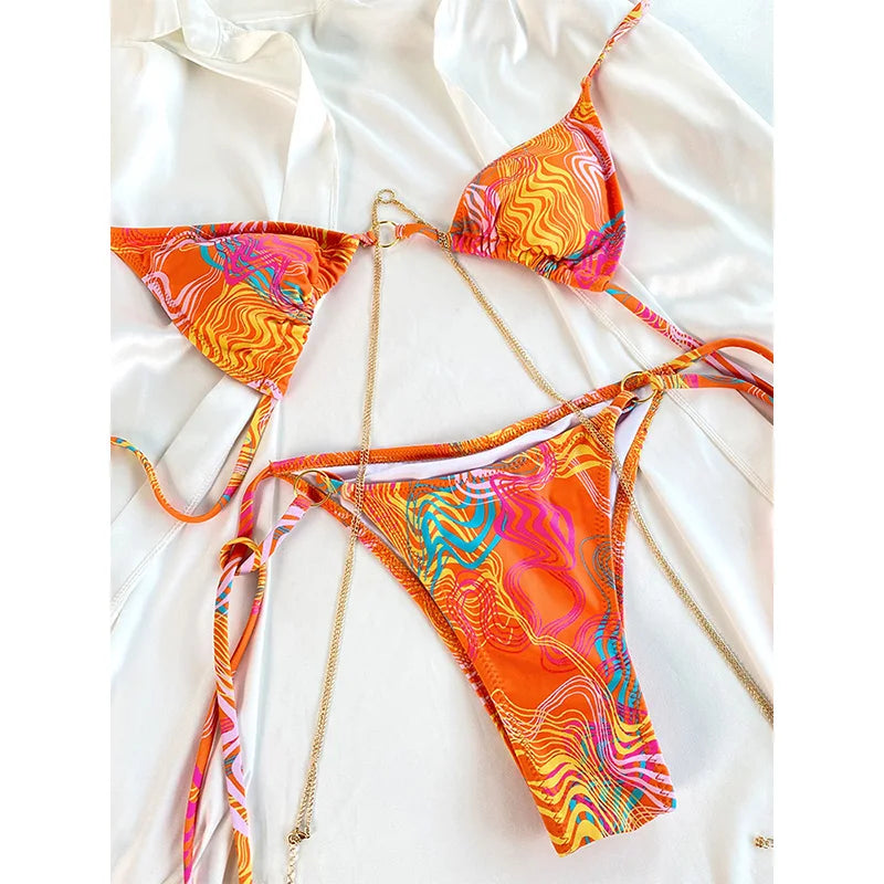 Chain Triangle Micro Bikini