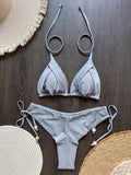 Halter Chain Triangle Bikini Set