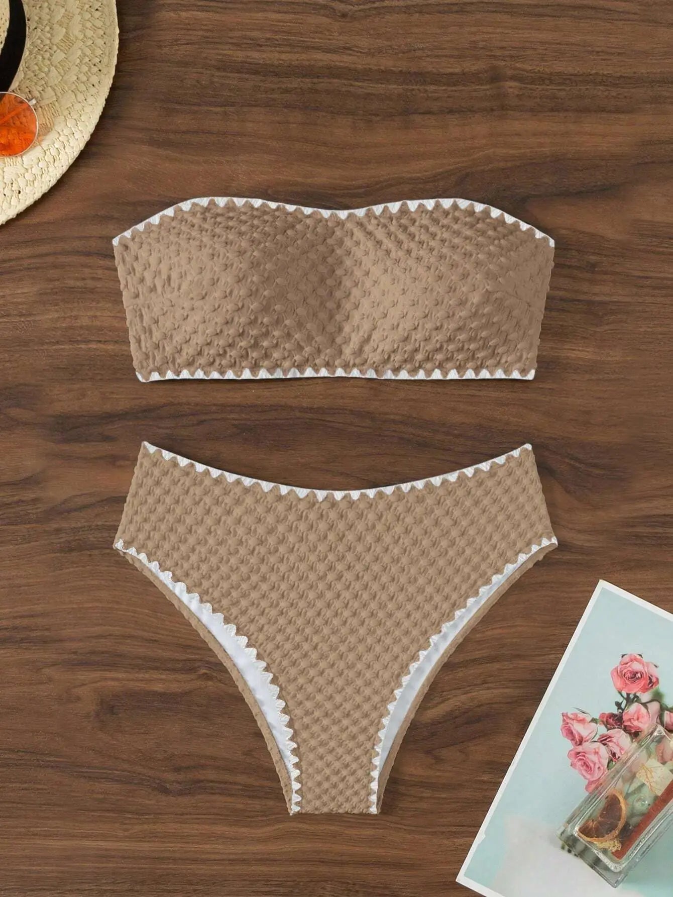 White Strapless Bikini Set