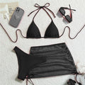Brown Halter 3-Piece Bikini
