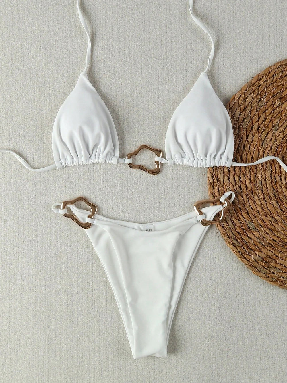 Lace-Up Halter Bikini Set