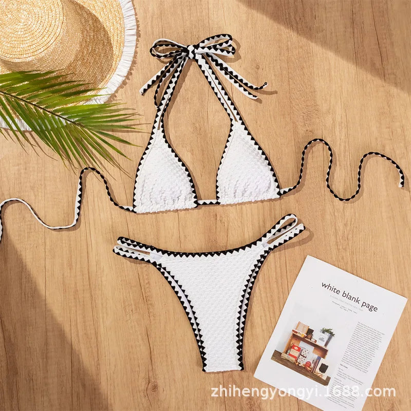 White Strapless Bikini Set