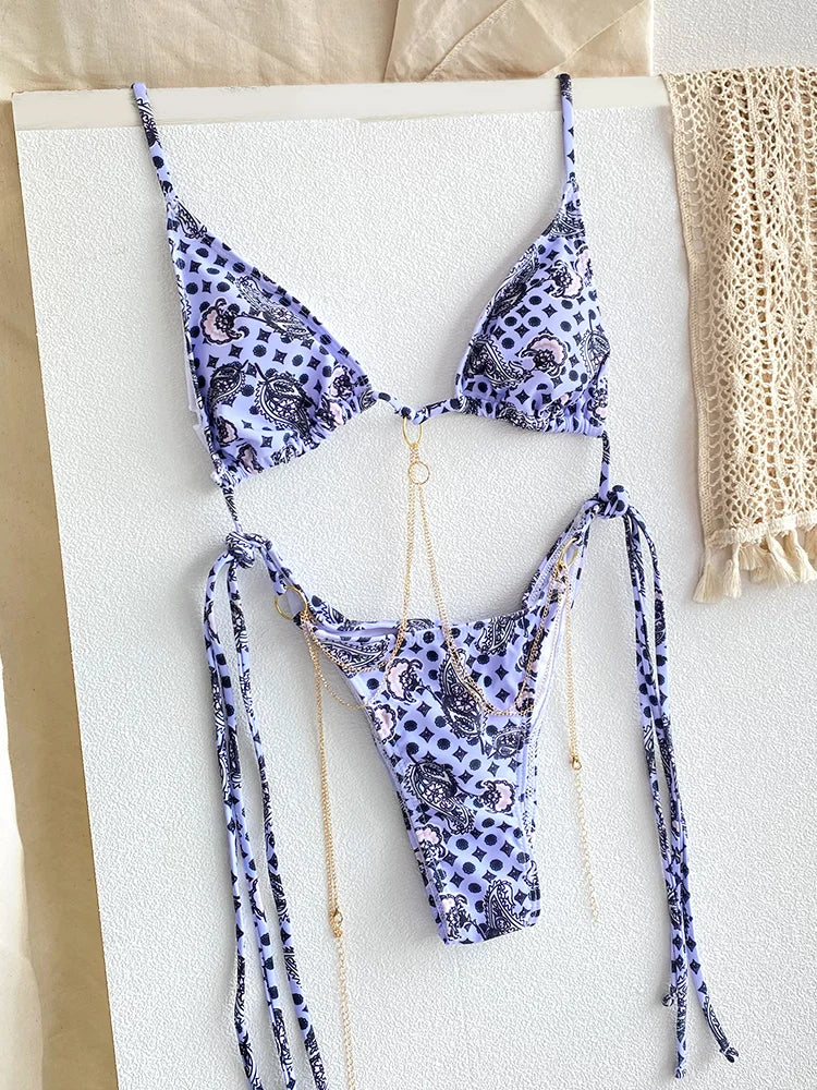Chain Triangle Micro Bikini