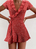 Floral Ruffle A-Line Mini Dress