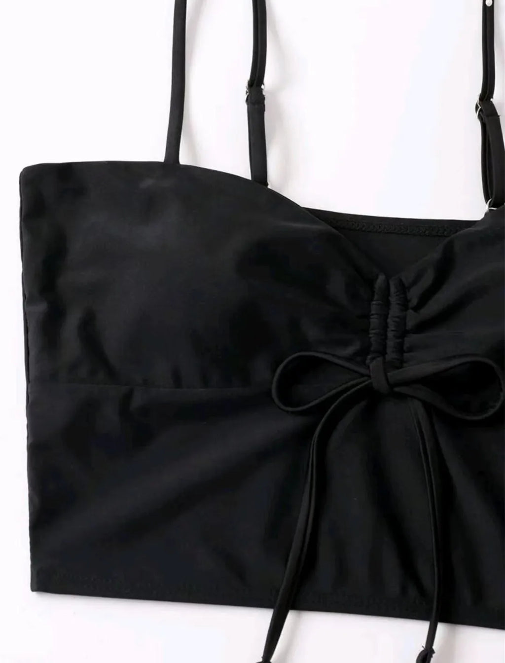 Drawstring High-Waist Bikini Set
