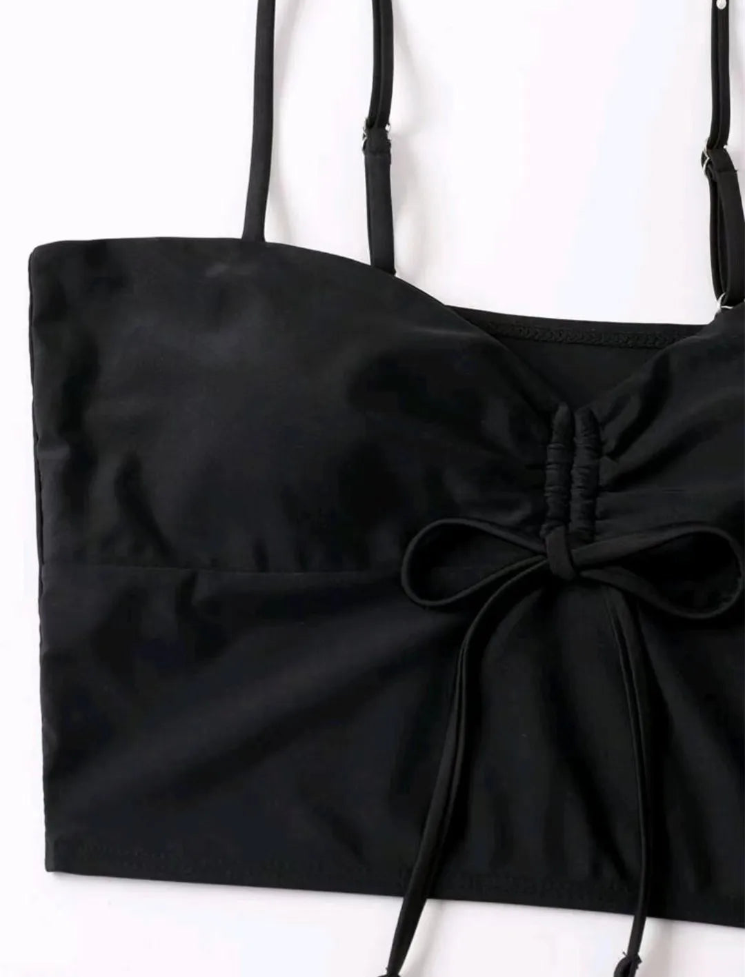 Drawstring High-Waist Bikini Set