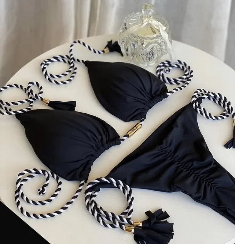 Backless Rope Triangle Bikini