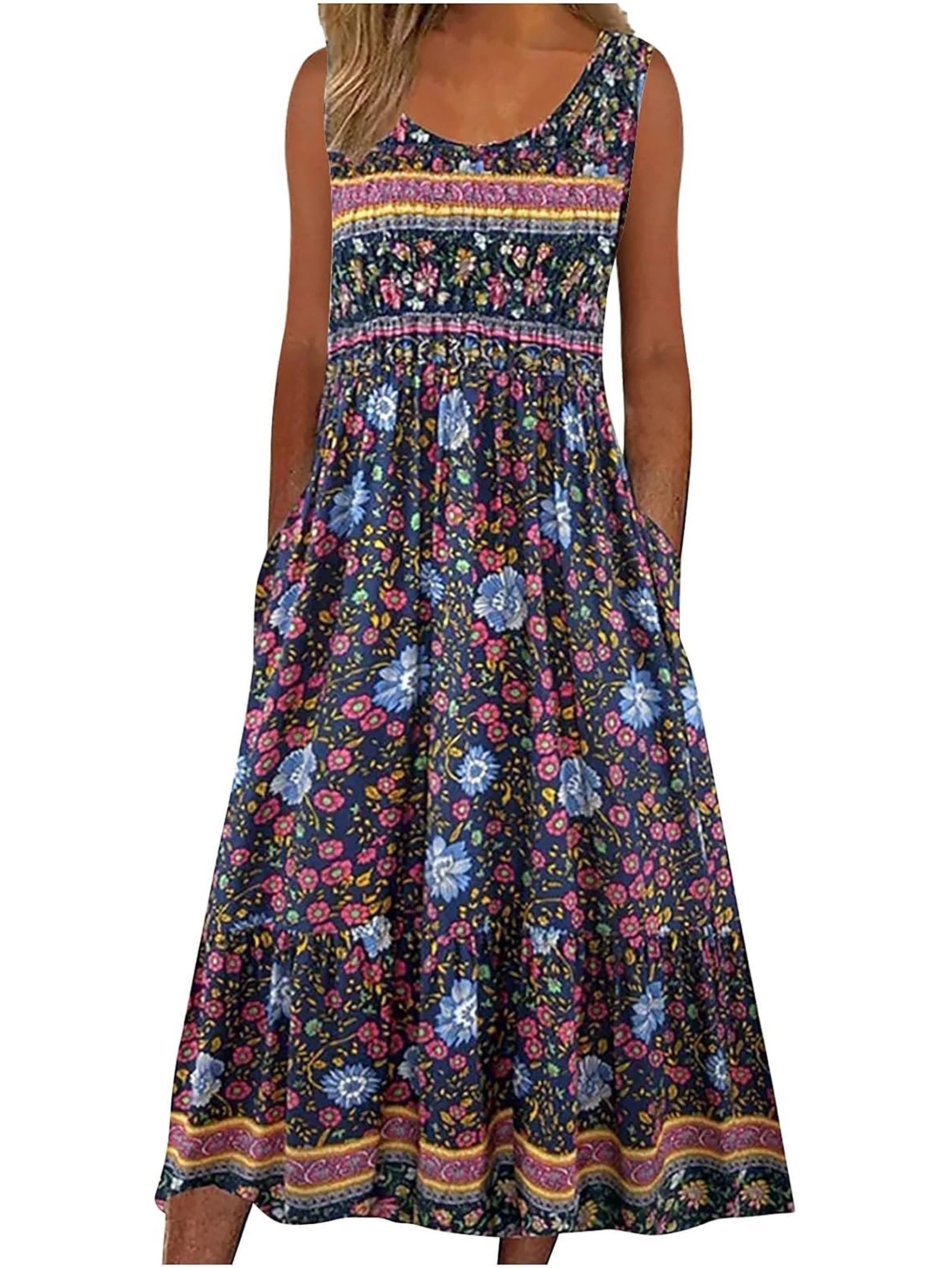 Boho Floral MIDI Sundress