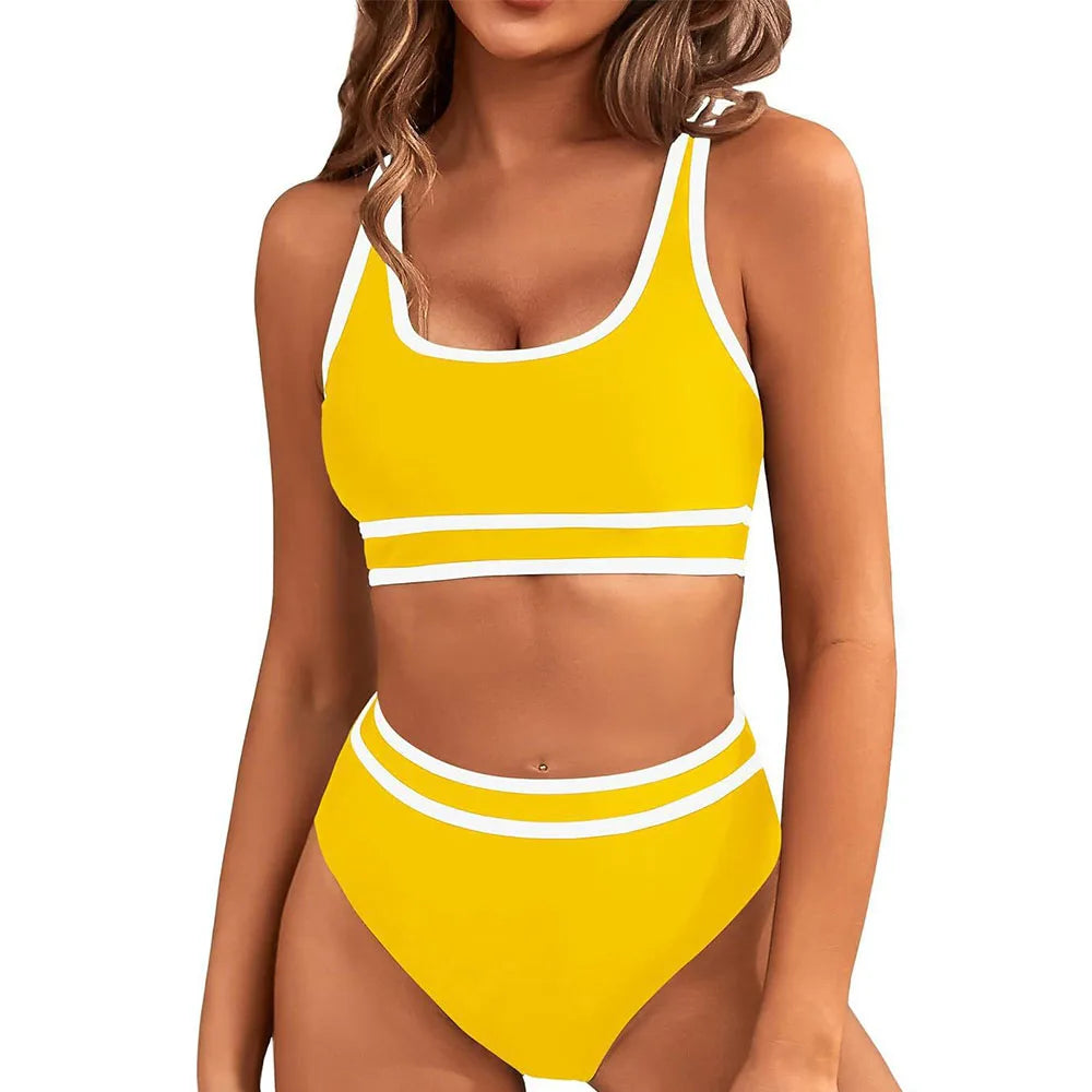 Sporty Color-Block Bikini Set
