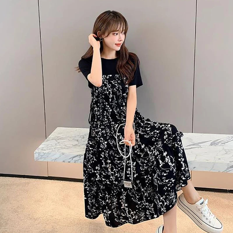 Korean Floral Boho Dress