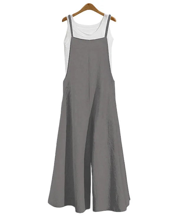 Wide-Leg Bib Overall Jumpsuit