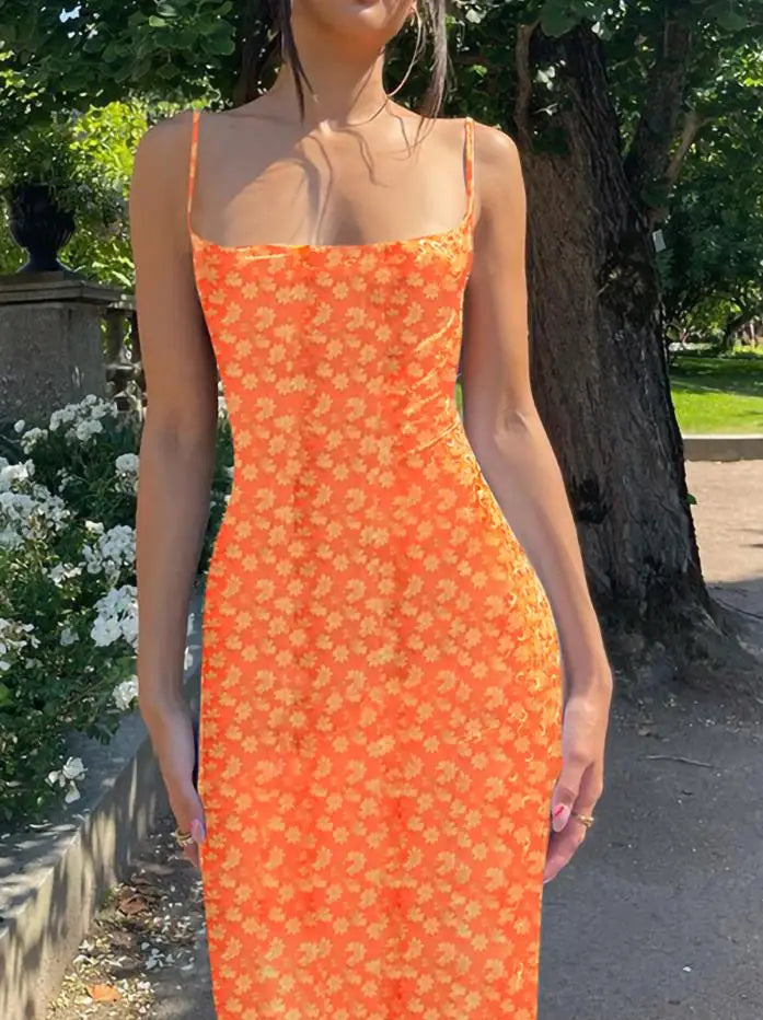 Floral Backless Bodycon Sundress