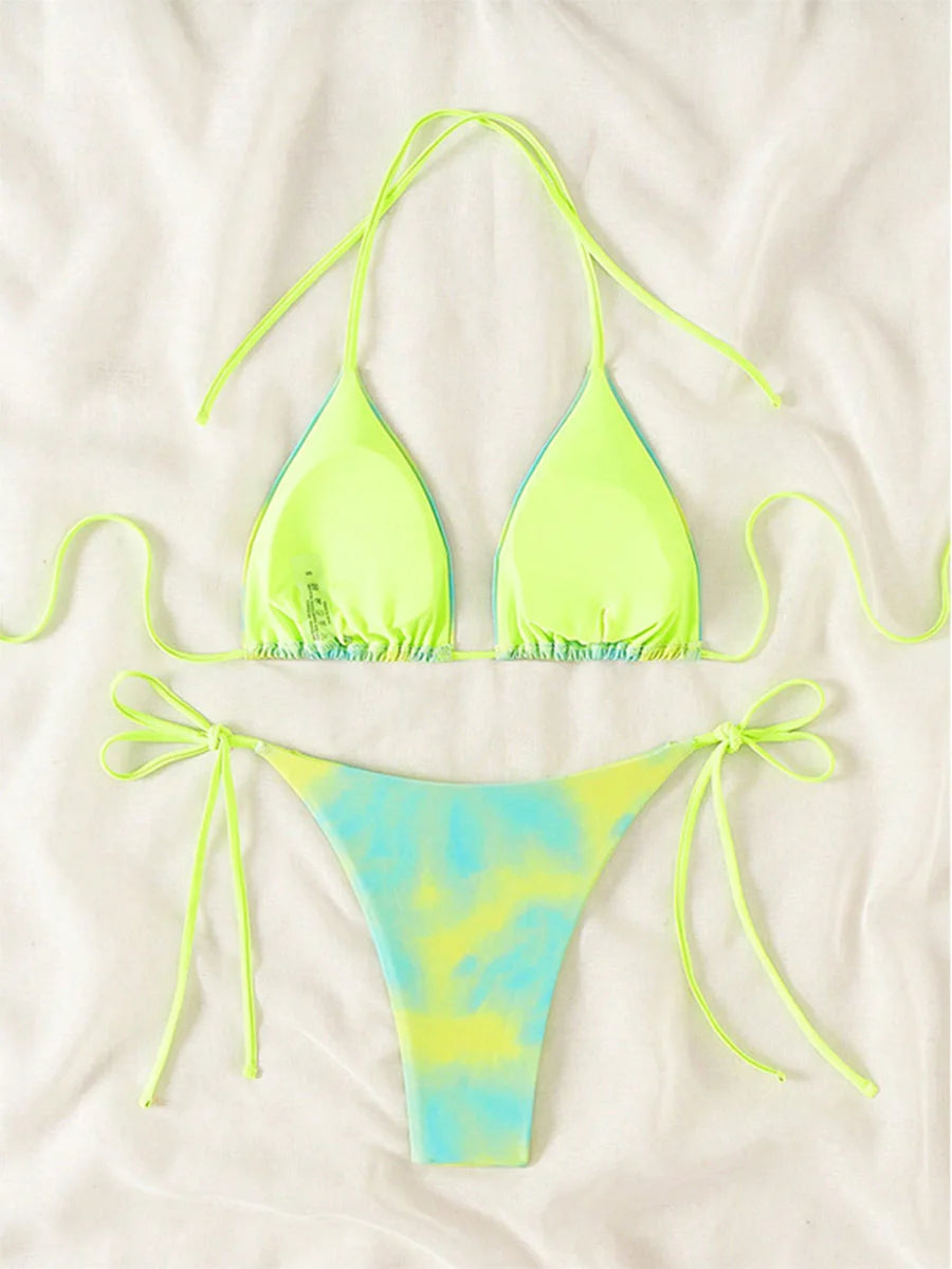 Tie-Dye Micro String Bikini