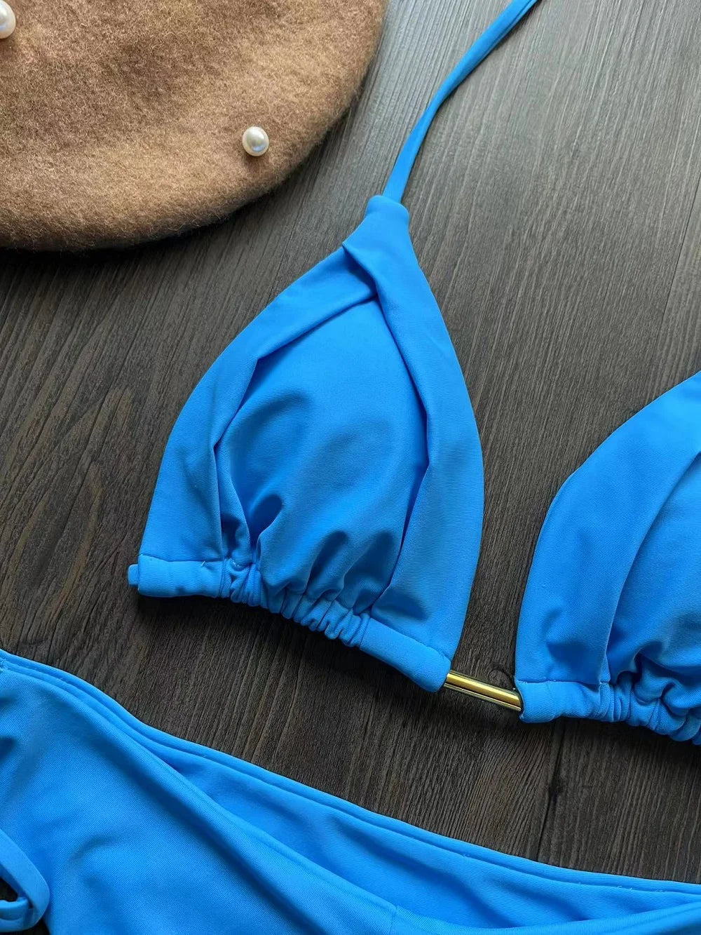 Halter Chain Triangle Bikini Set