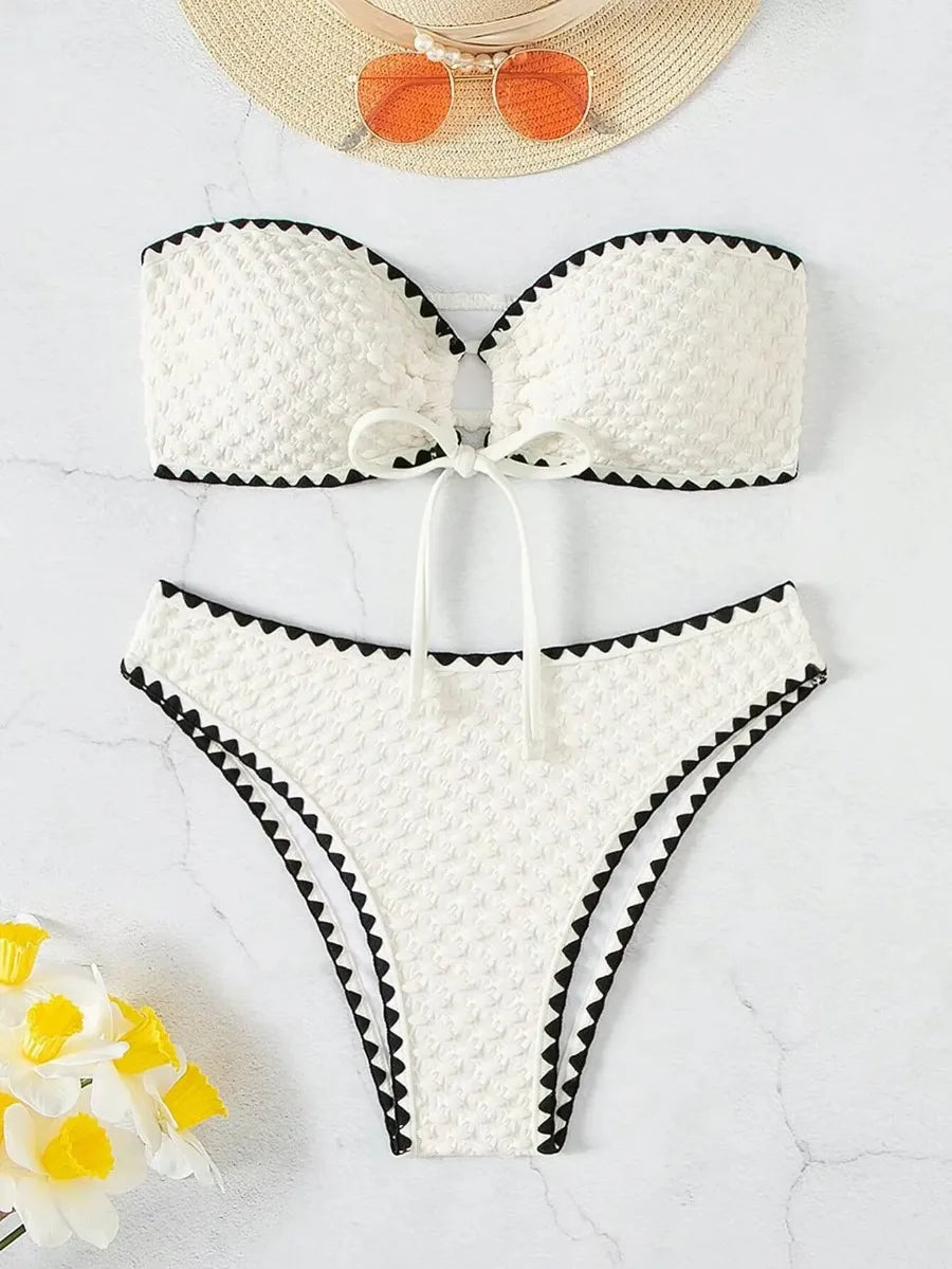 White Strapless Bikini Set