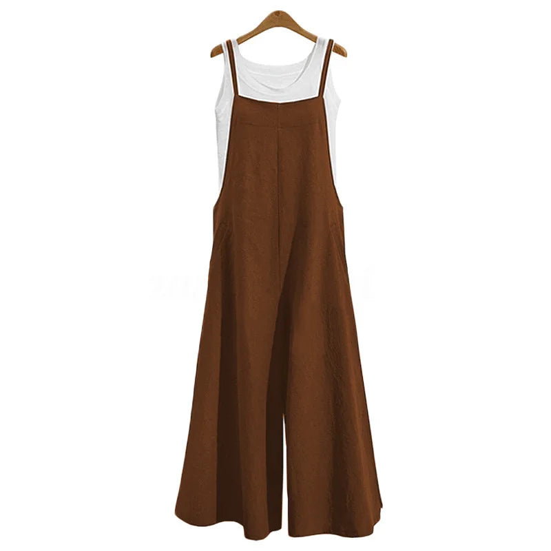 Wide-Leg Bib Overall Jumpsuit