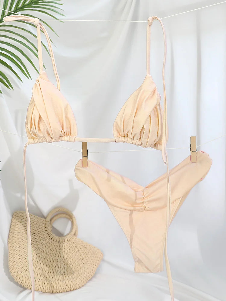 Ruffle Leopard Patchwork Bikini Set