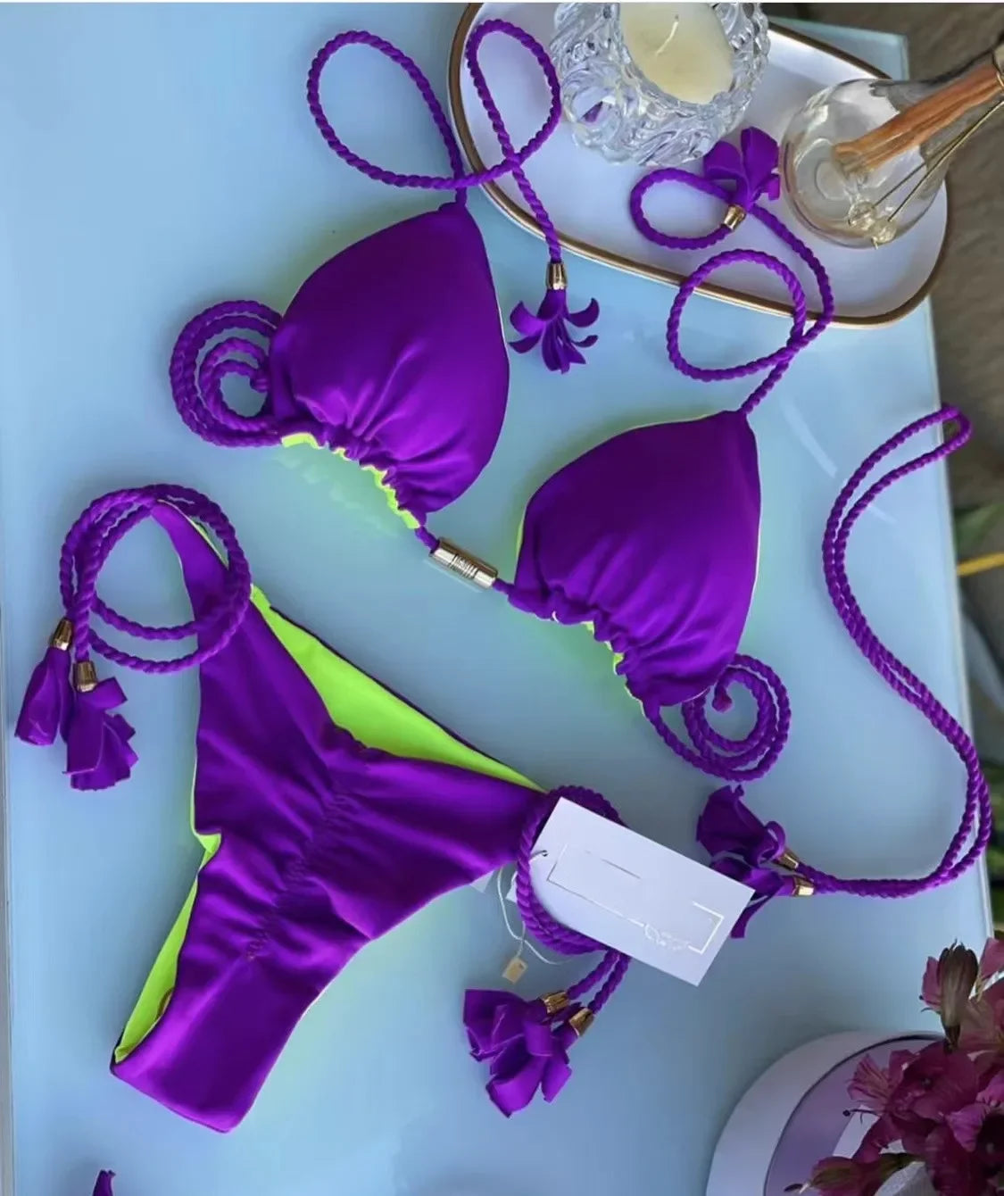 Backless Rope Triangle Bikini