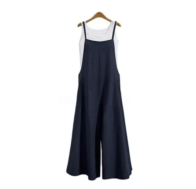 Wide-Leg Bib Overall Jumpsuit
