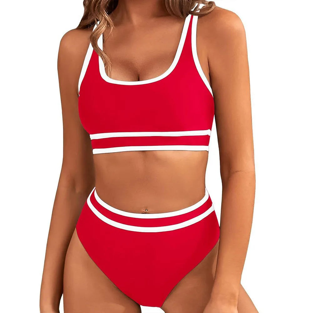 Sporty Color-Block Bikini Set