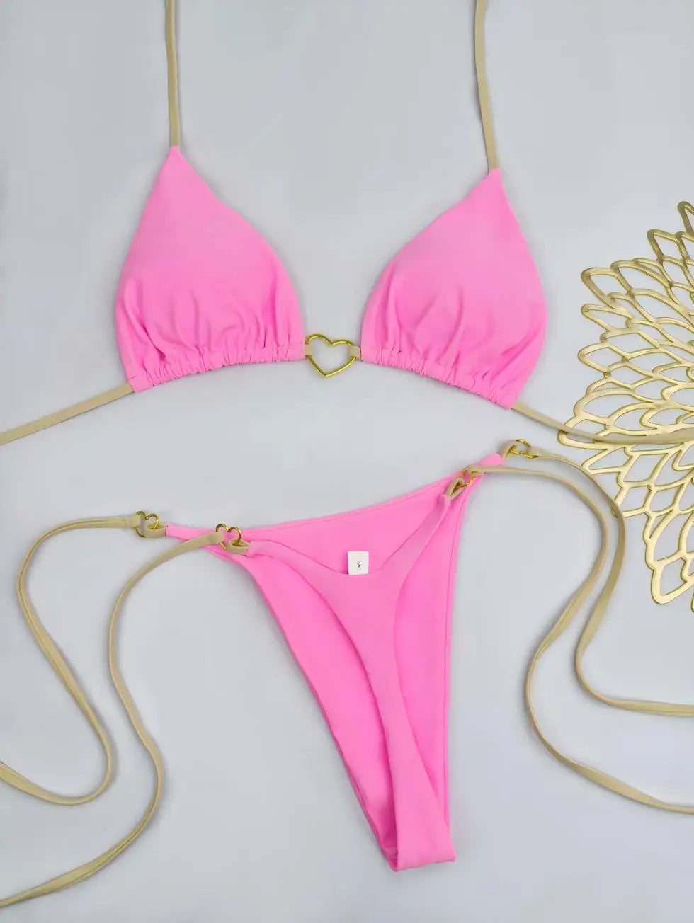 White Lace-Up Bikini Set