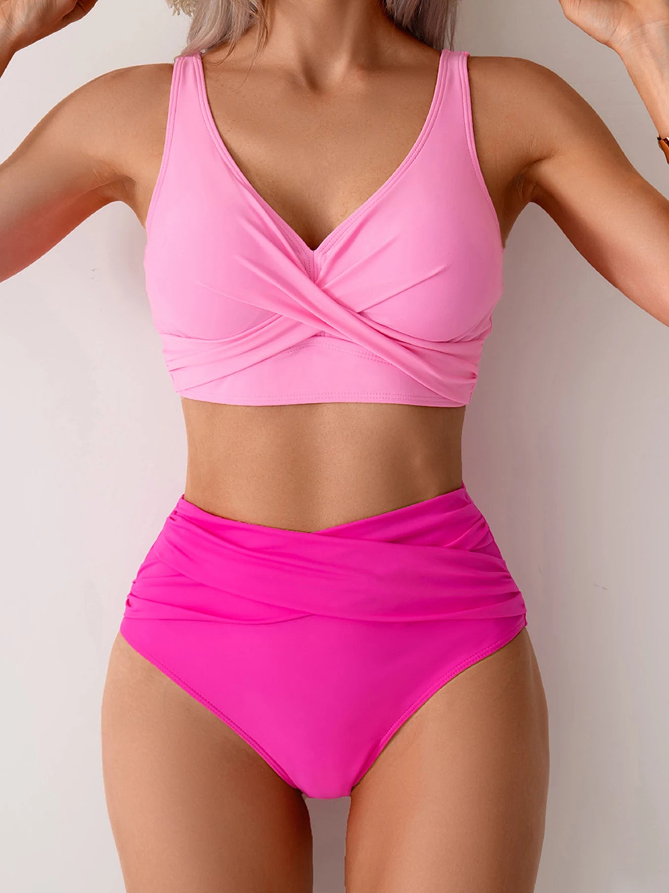 Crossover High-Waist Bikini Set