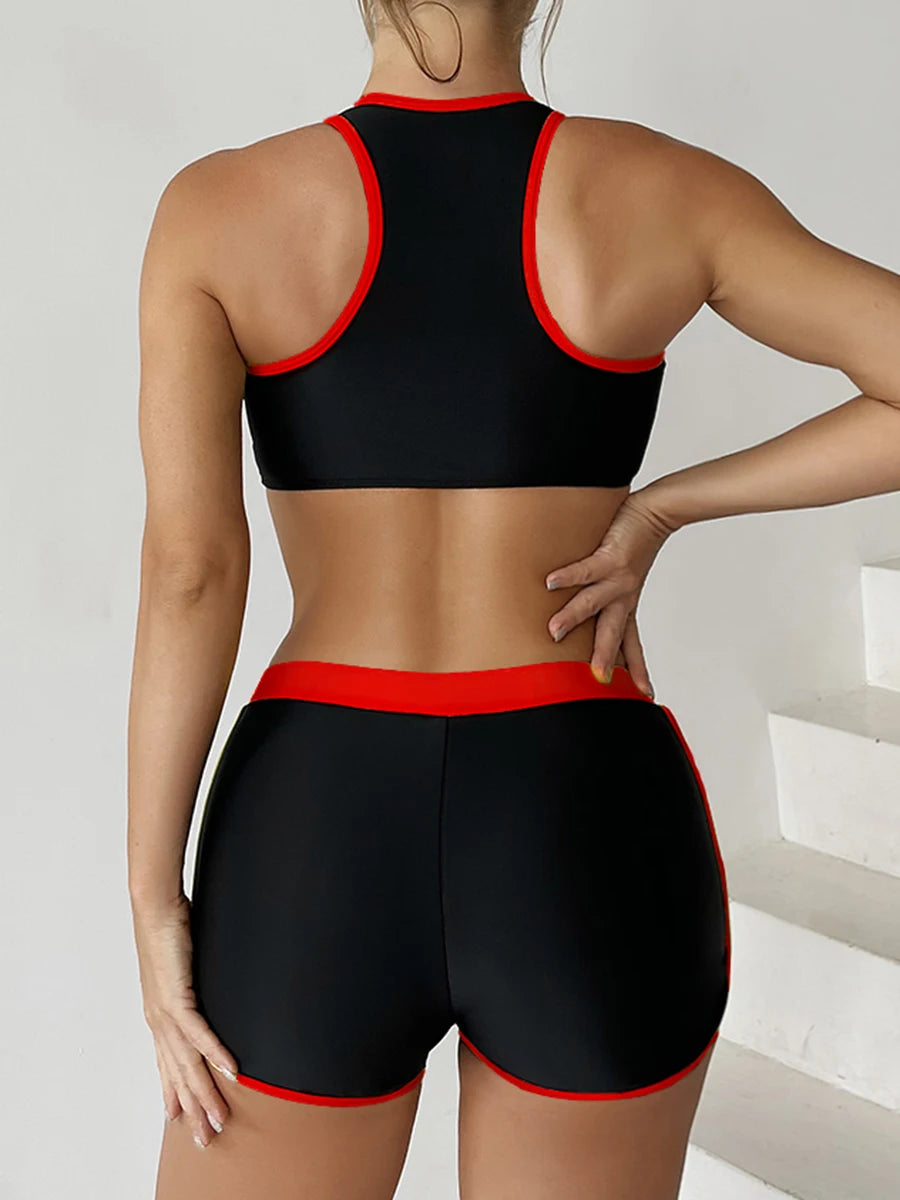 Zip-Front Sporty Bikini Set