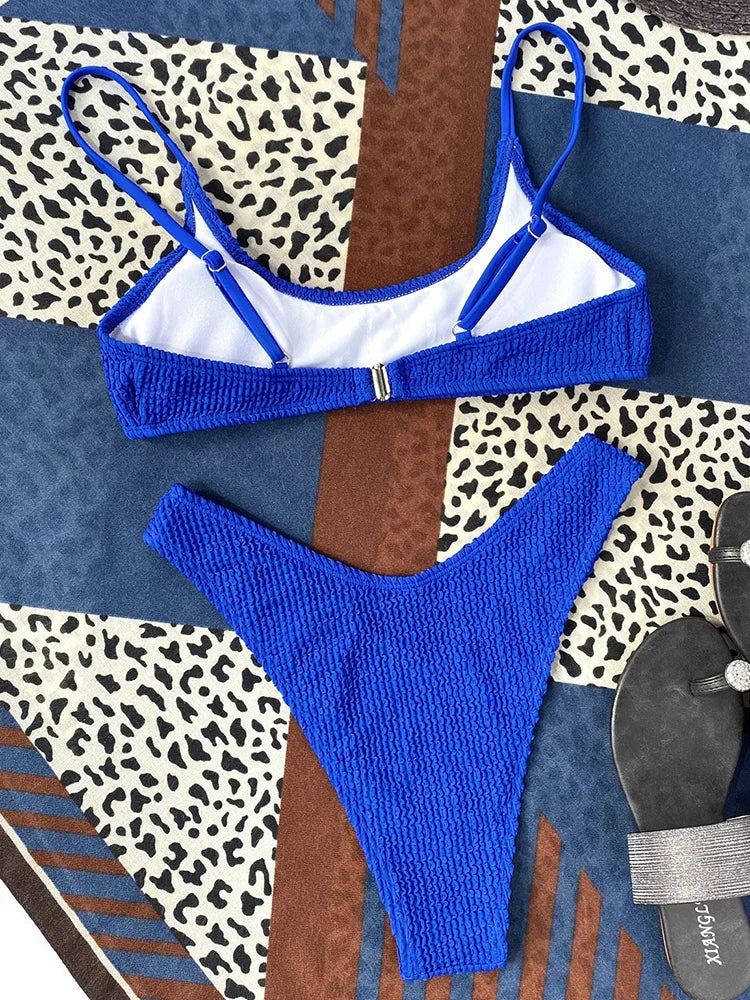 Crinkle Triangle Bikini Set