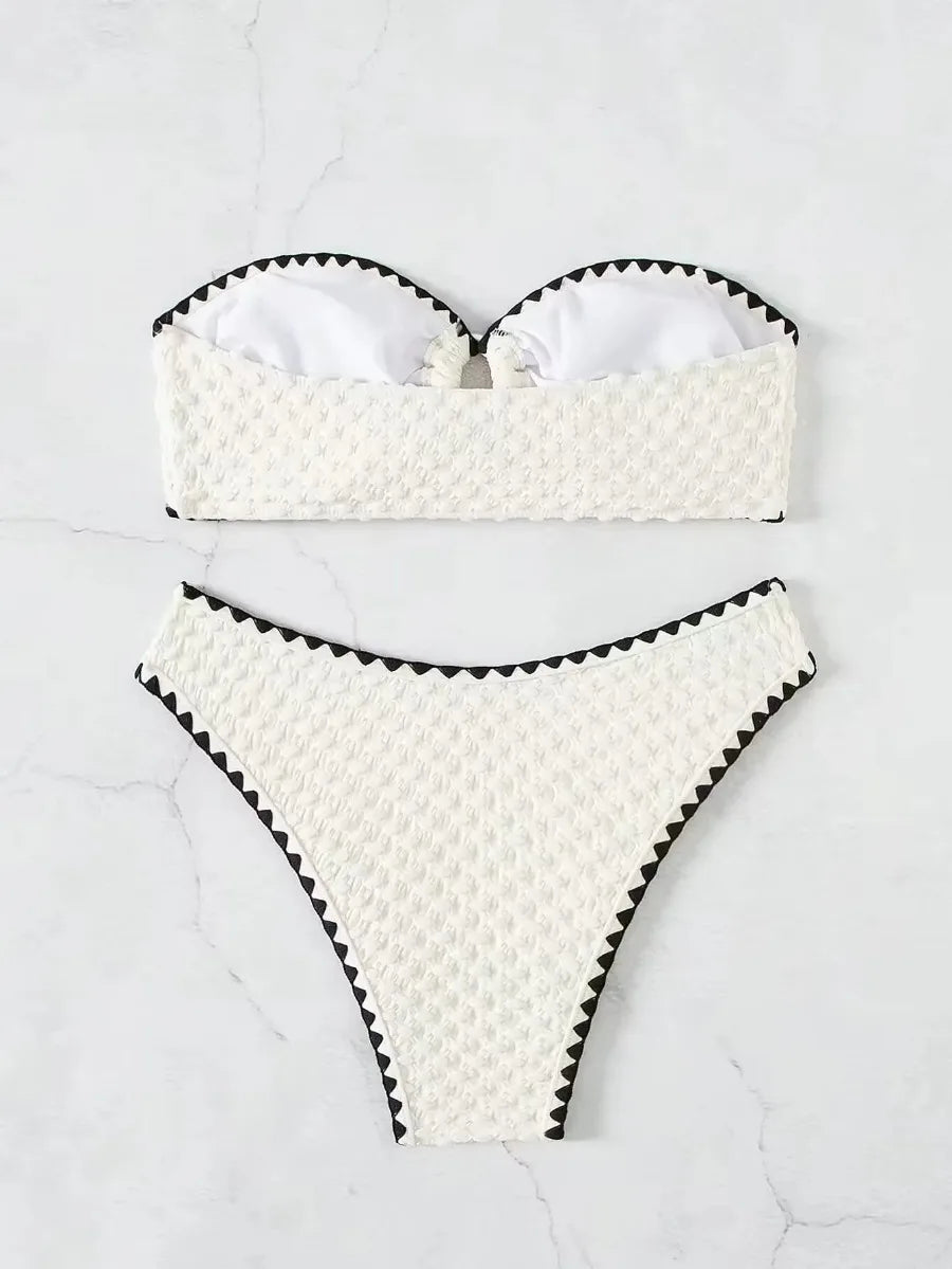 White Strapless Bikini Set