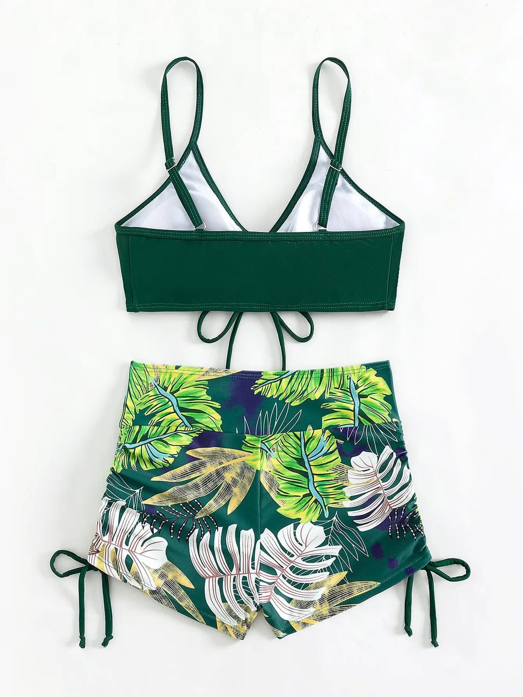 Drawstring High-Waist Bikini Set
