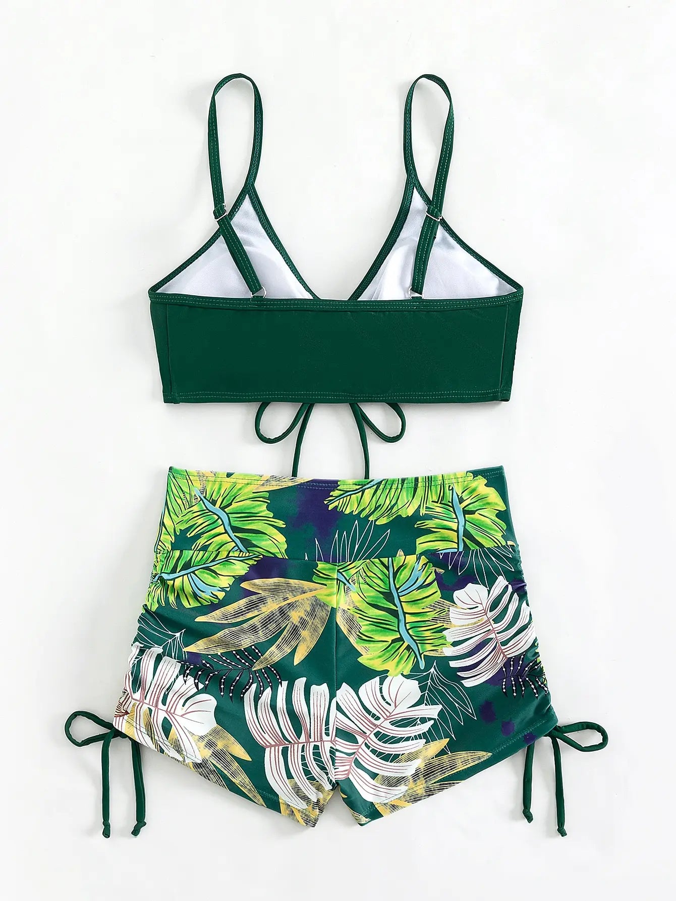Drawstring High-Waist Bikini Set