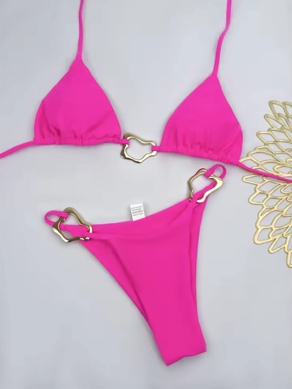Lace-Up Halter Bikini Set