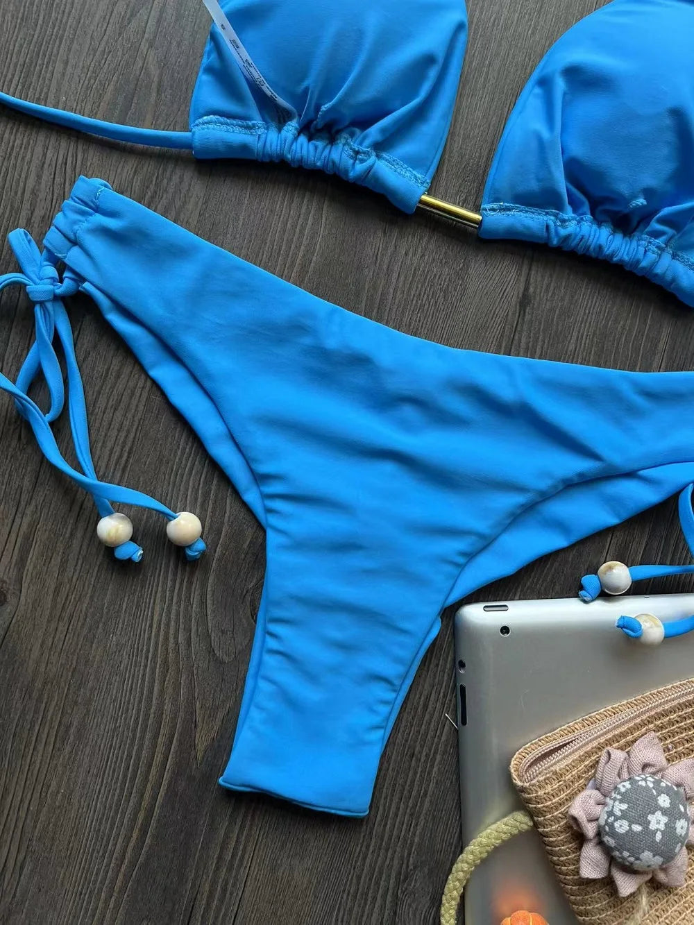Halter Chain Triangle Bikini Set
