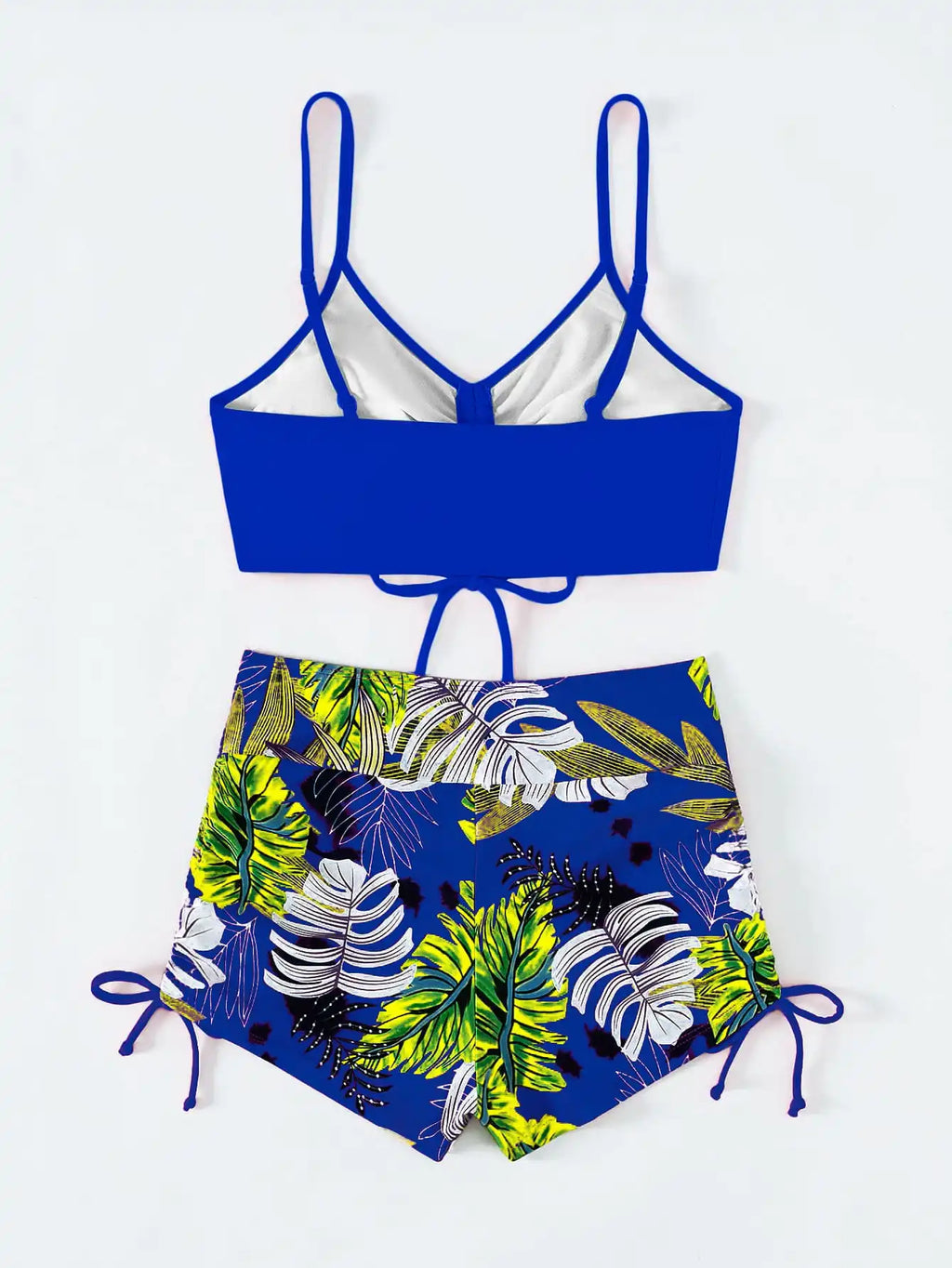 Drawstring High-Waist Bikini Set