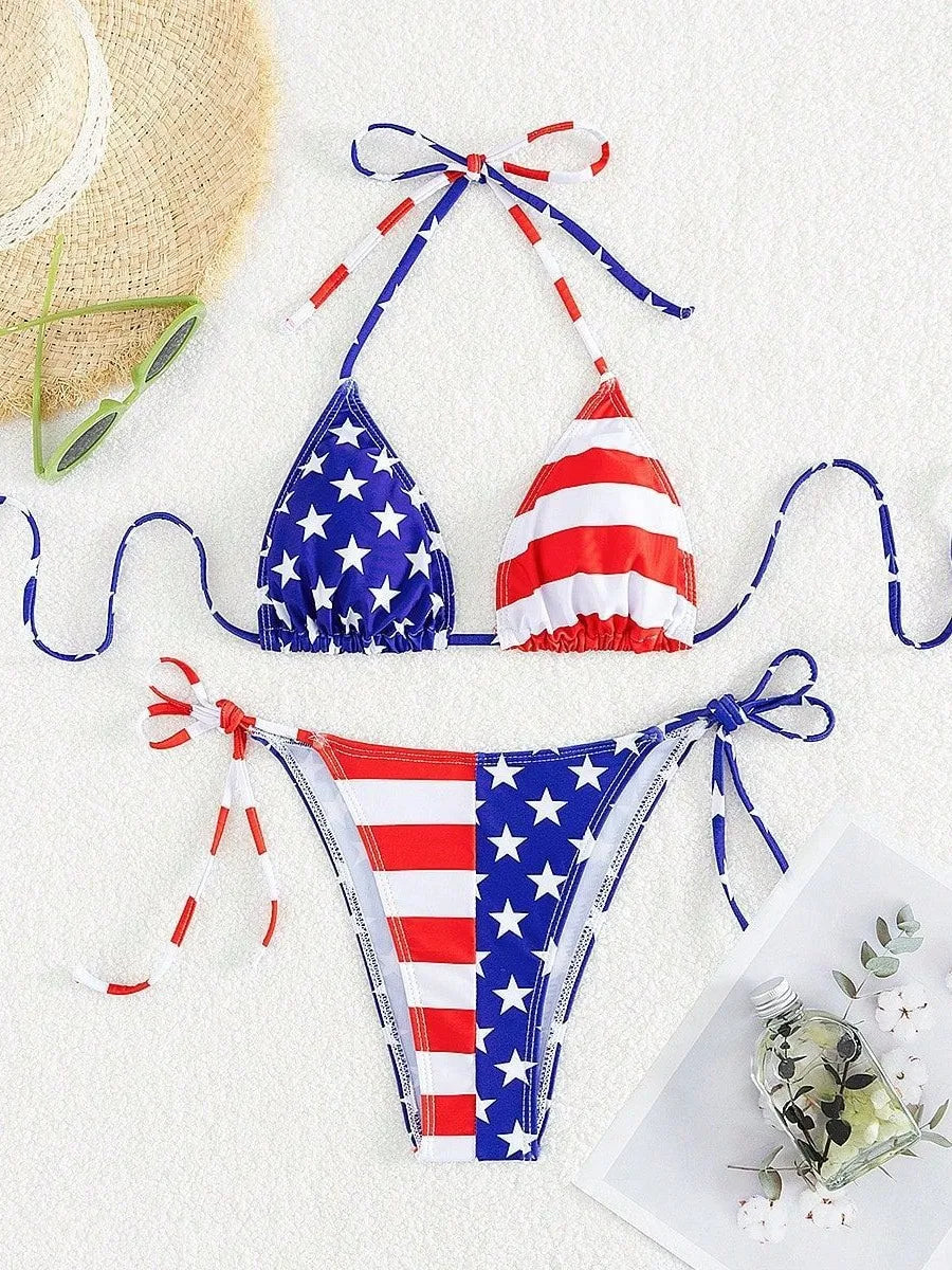 American Flag Bikini Set