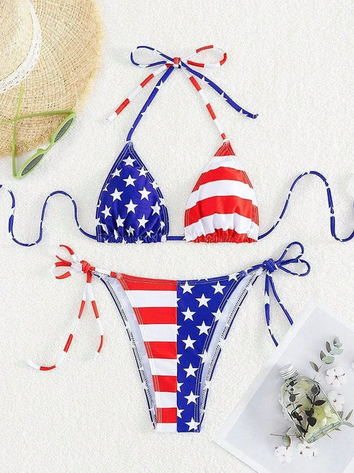 American Flag Bikini Set