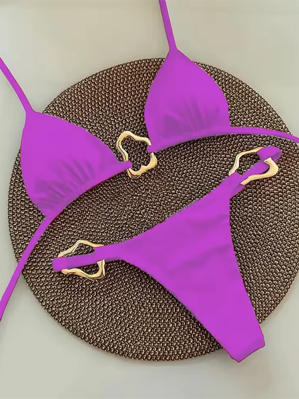 Lace-Up Halter Bikini Set