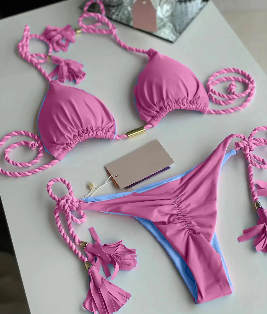 Backless Rope Triangle Bikini