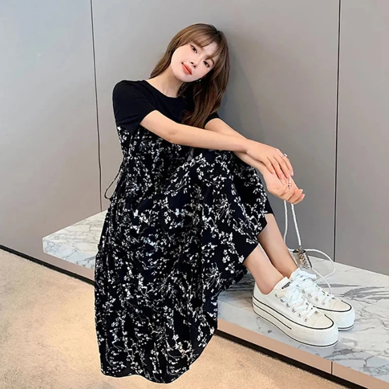 Korean Floral Boho Dress