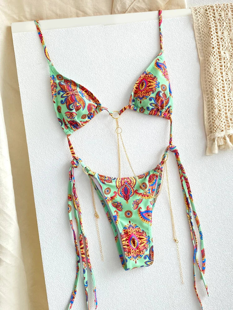 Chain Triangle Micro Bikini