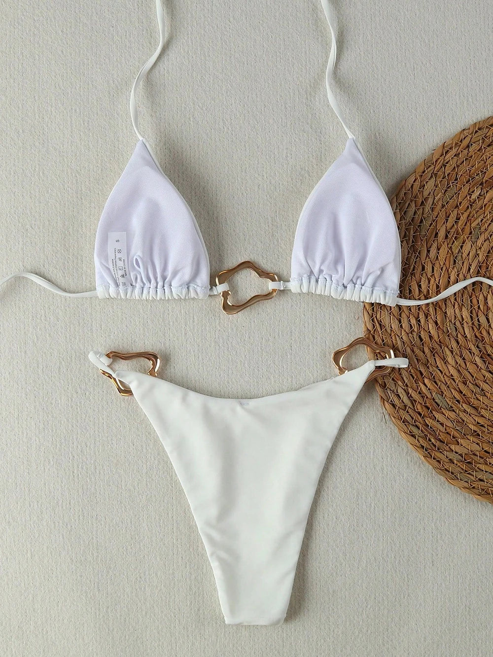 Lace-Up Halter Bikini Set