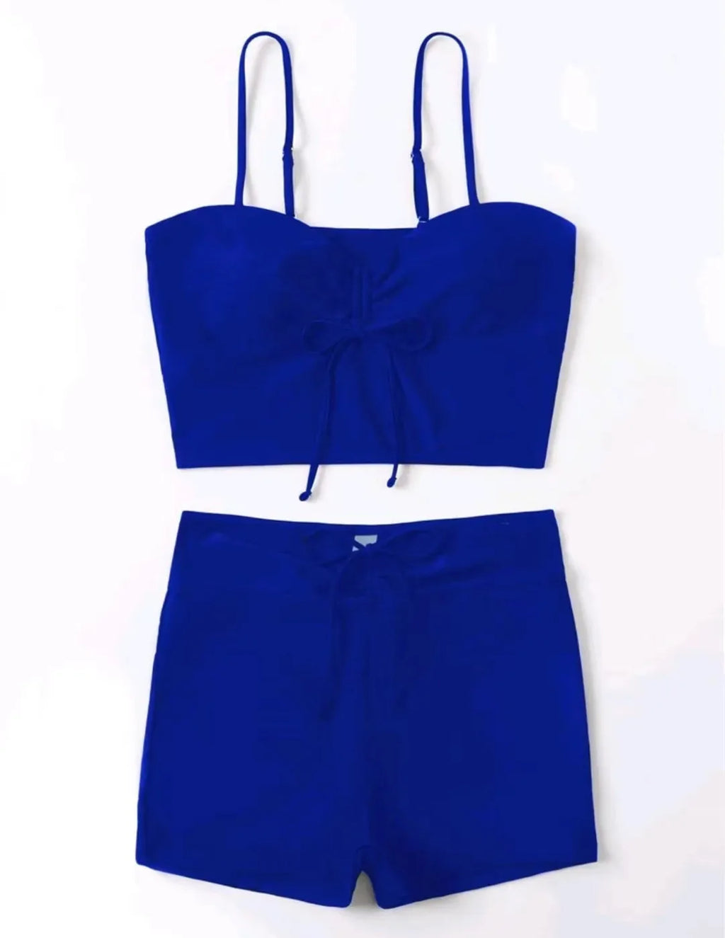 Drawstring High-Waist Bikini Set