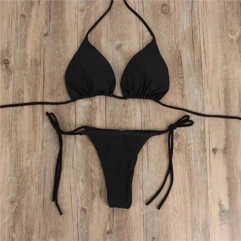 Padded Push-Up Thong Bikini Set