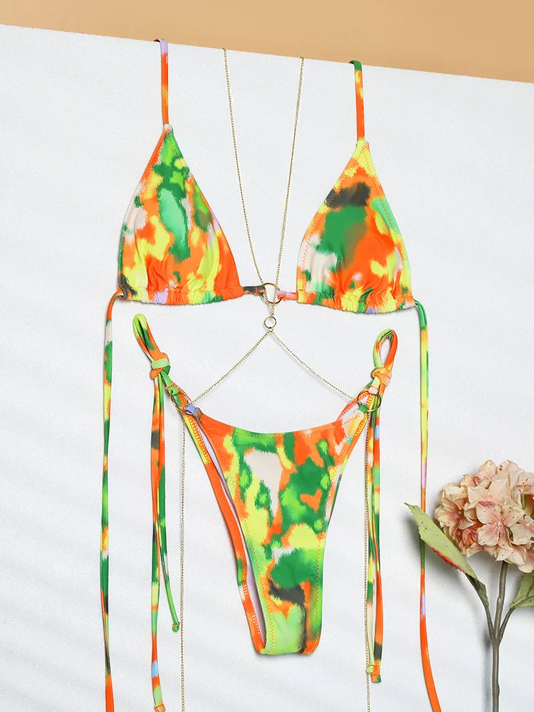 Chain Triangle Micro Bikini
