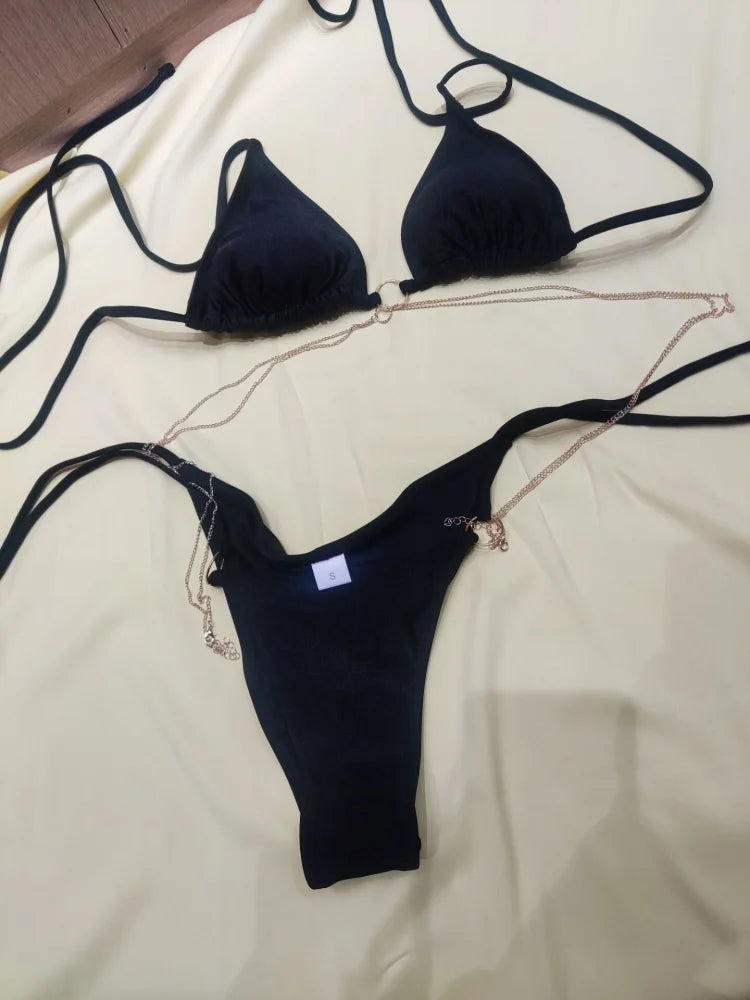 Chain Triangle Micro Bikini