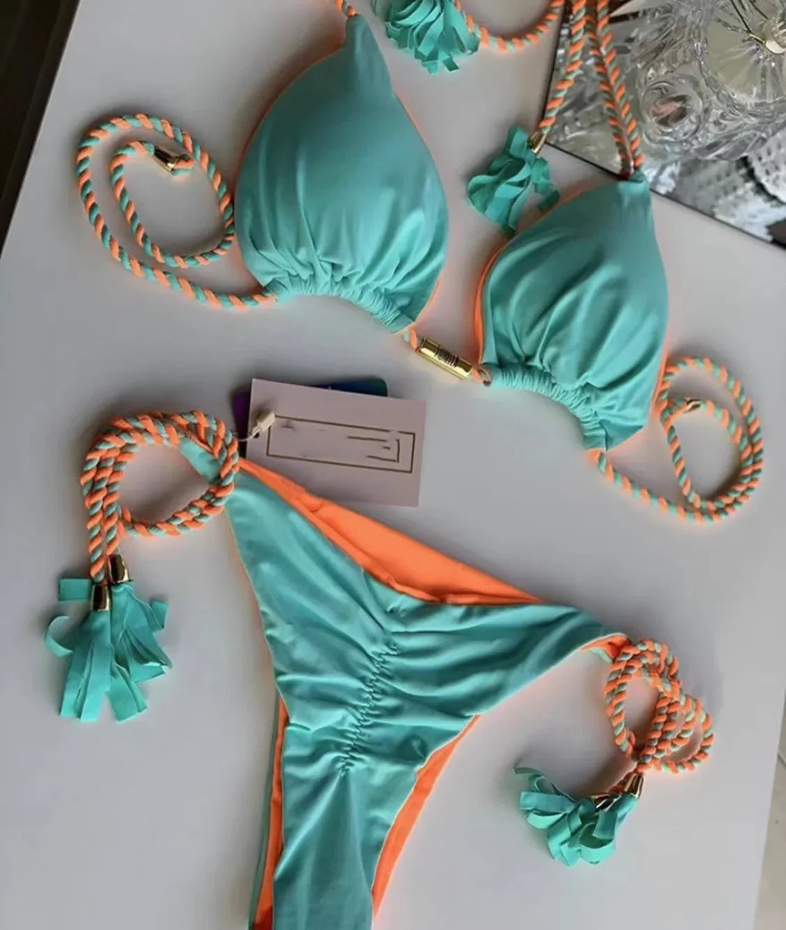 Backless Rope Triangle Bikini