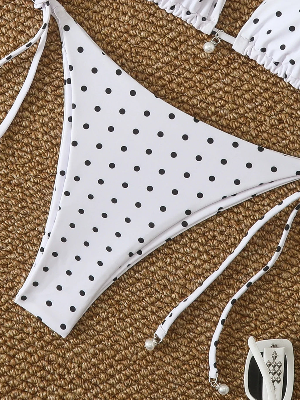 Polka Dot Lace-Up Bikini Set