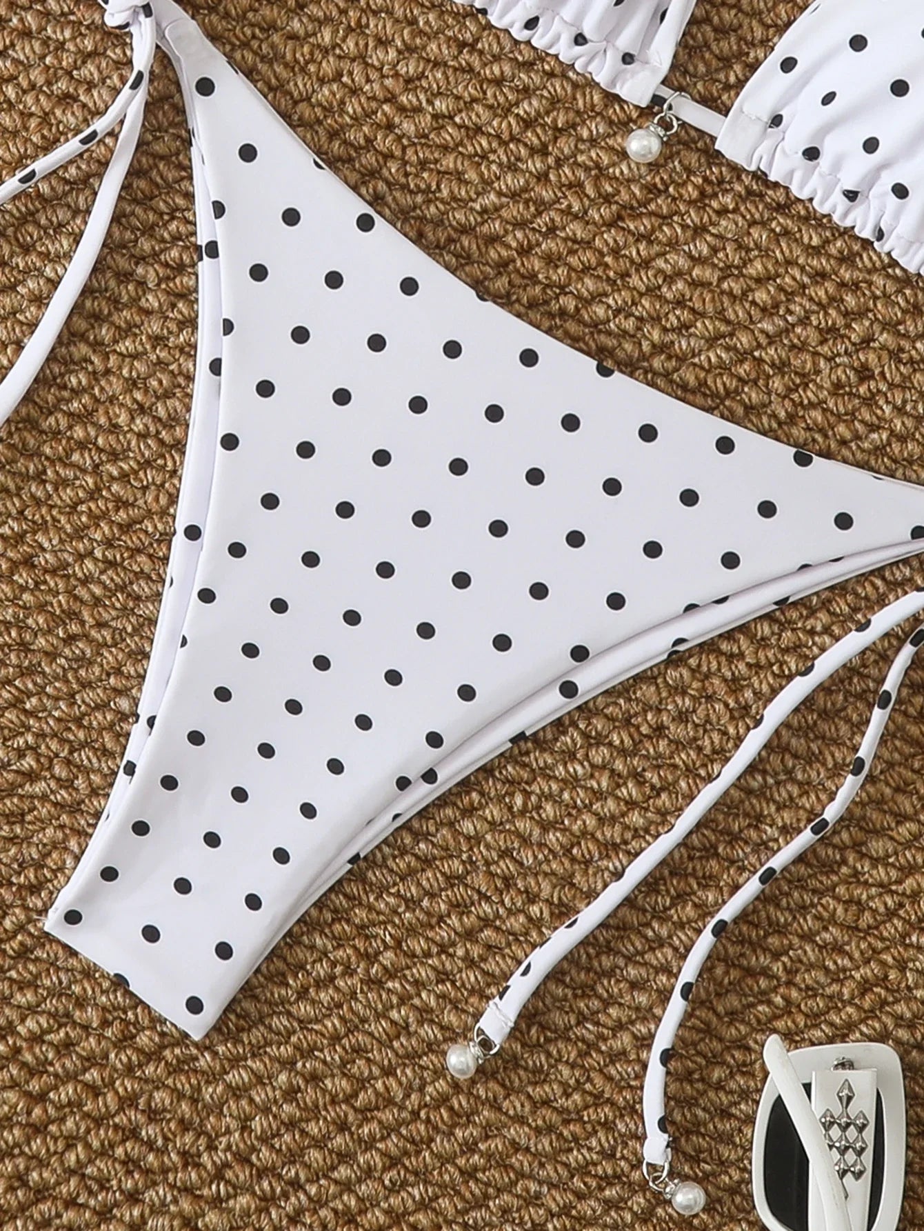 Polka Dot Lace-Up Bikini Set