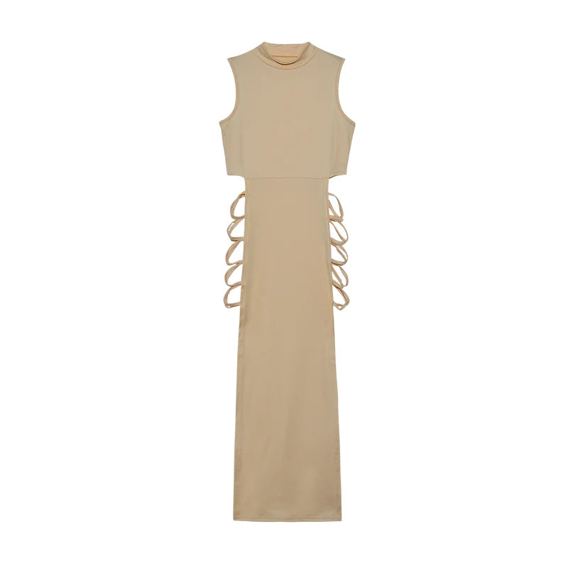 Cut-Out Mock Neck Bodycon Mini Dress